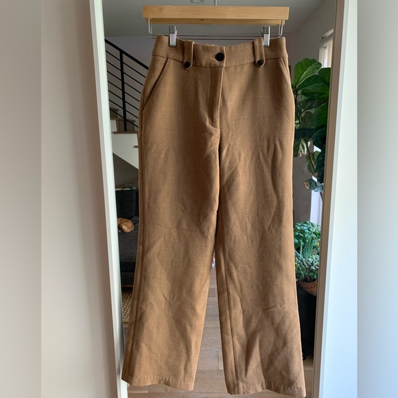 Sezane Pants - Sezane camel wool trousers